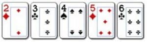 6 Straight Kombinasi 5 kartu yang berurutan